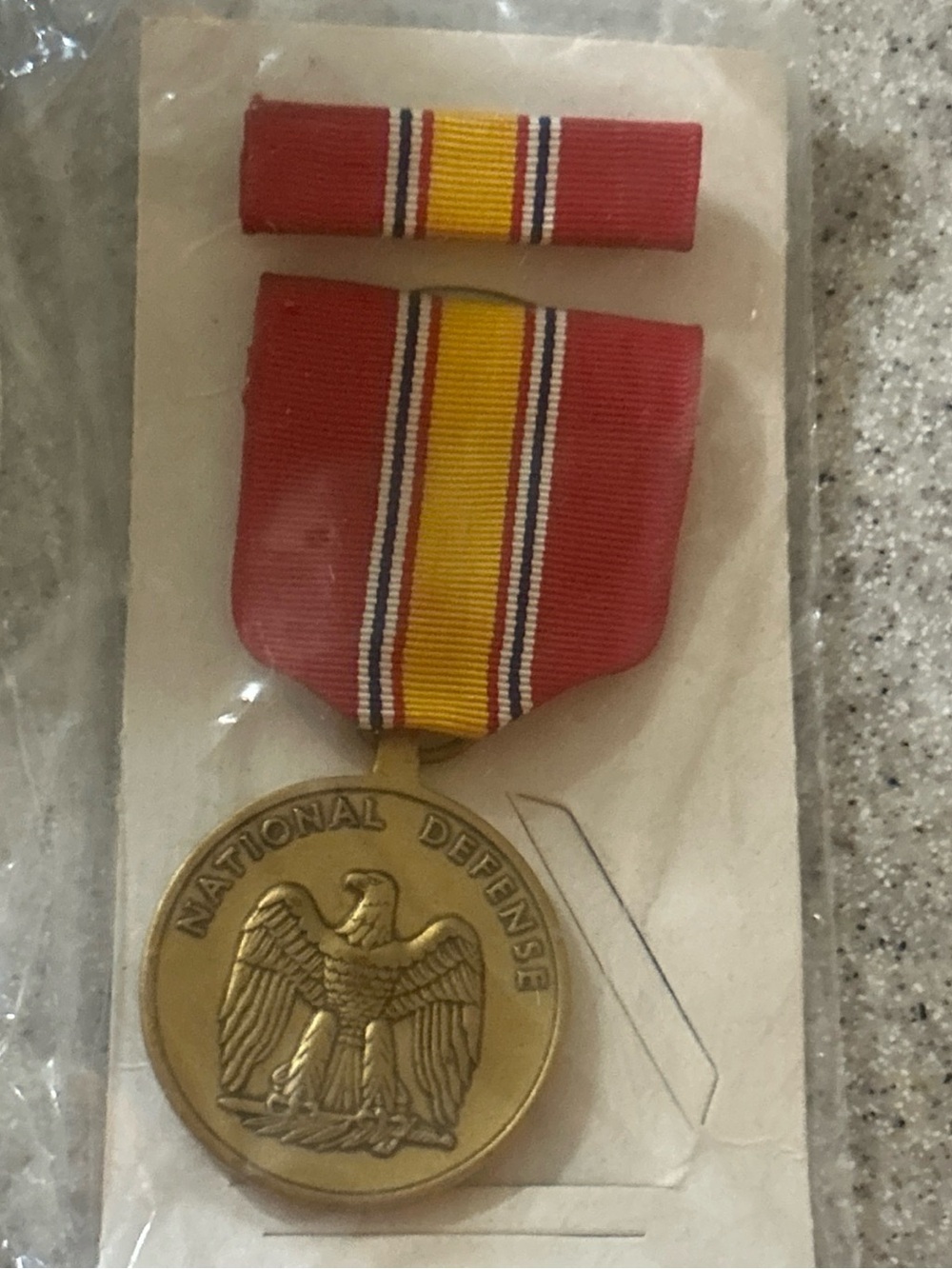 National Defense Medal with Red and Yellow Ribbon